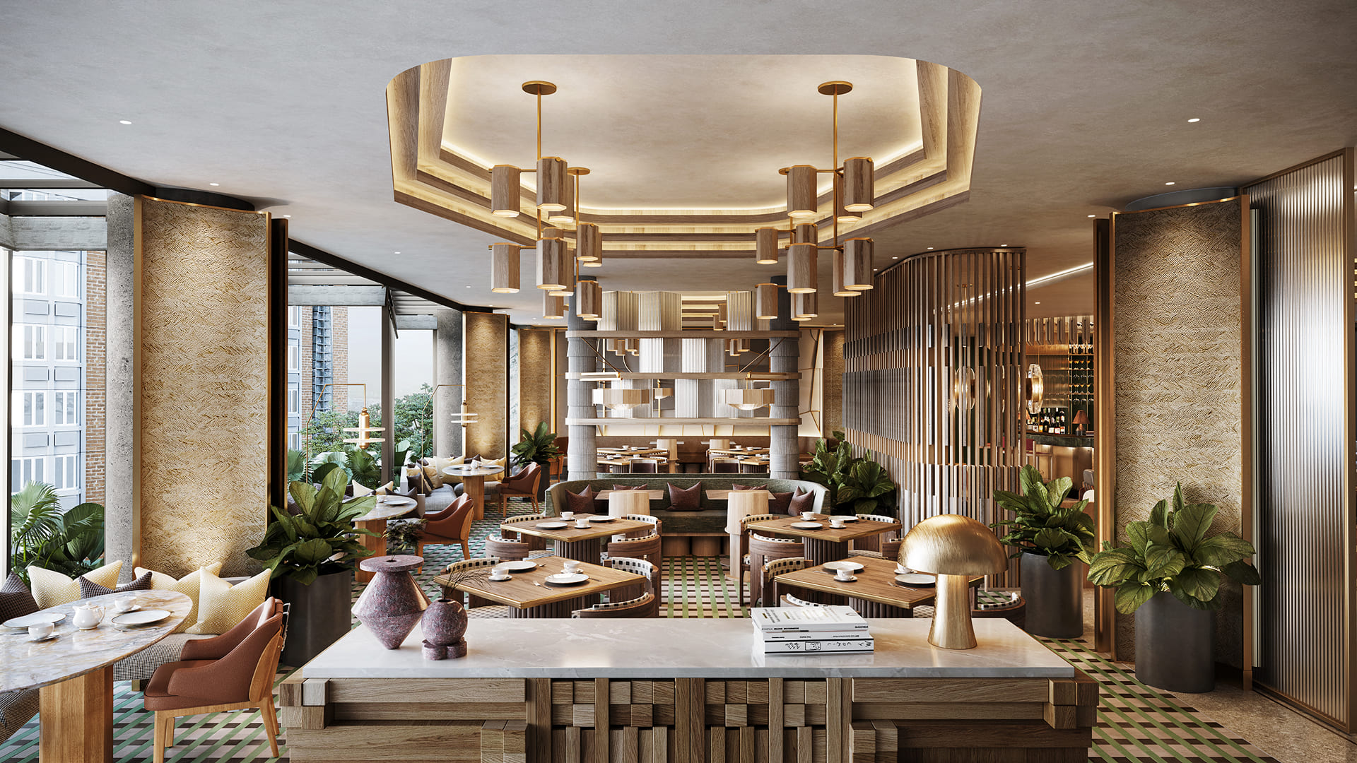 Illustrative example of photorealistic 3D exterior rendering.